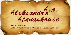 Aleksandra Atanasković vizit kartica
